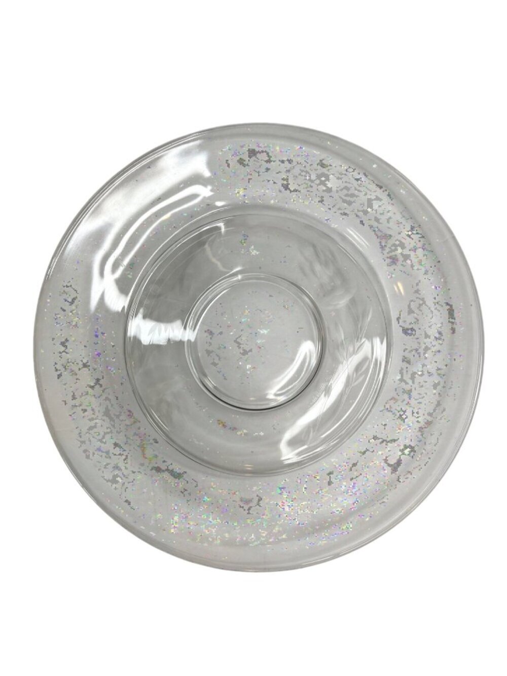 Set Of 2 Vintage Clear Glass Plates C243